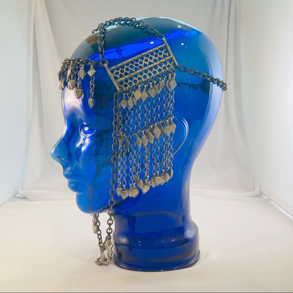 Beaded metal headdress